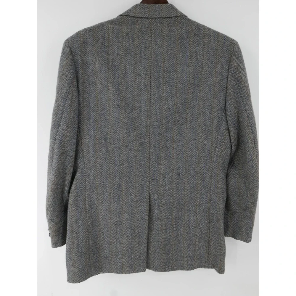 Vintage Woodmere Blazer Sport Coat Gray Herringbone Wool Tweed Men's 41R